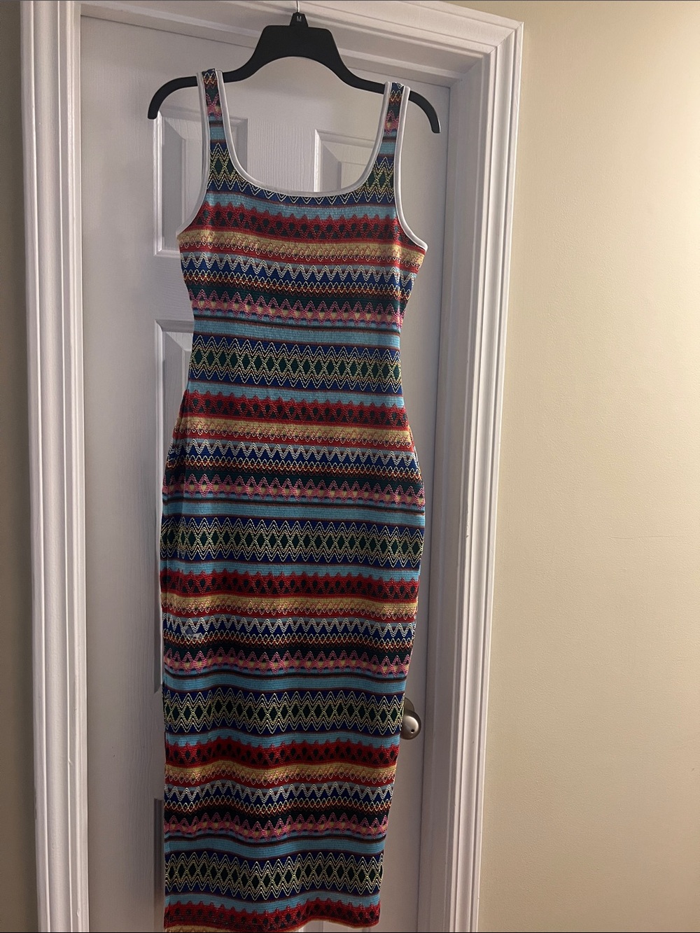 Fashion Sleeveless Multicolor Patterned Bodycon Dress